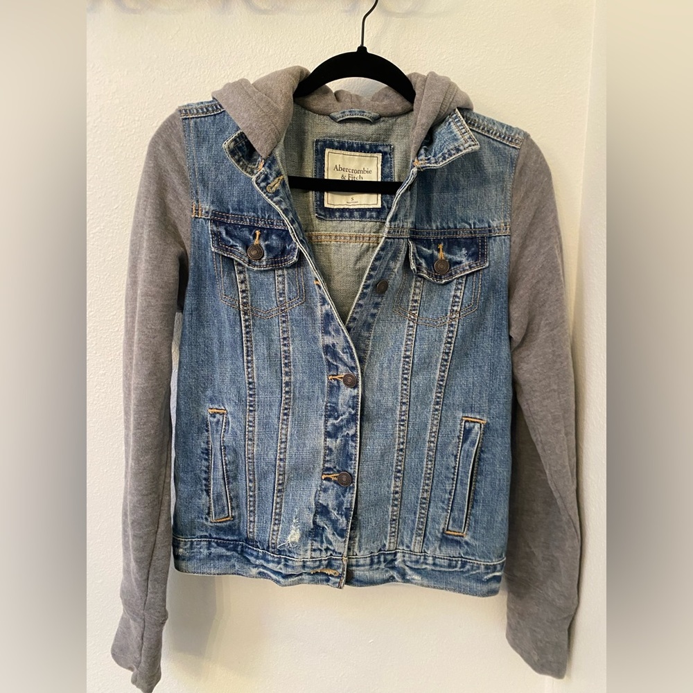 Abercrombie and Fitch Hooded Denim Jacket